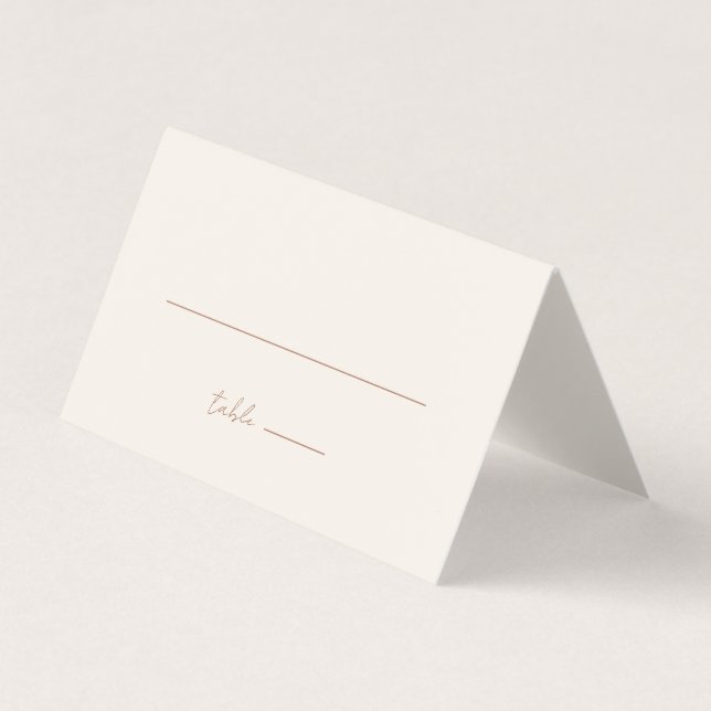 Simple Minimalist Cream Wedding Place Card (Front)