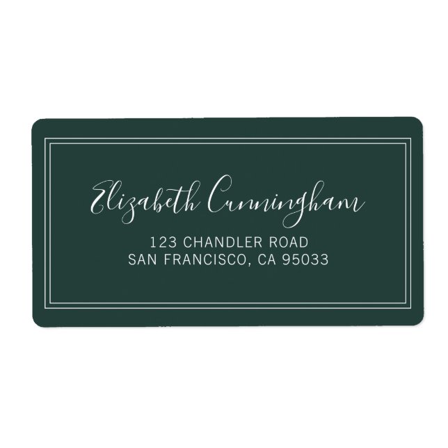 Simple Minimalist Cursive Script Return Address (Front)