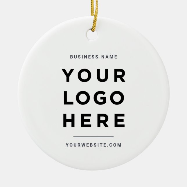 Simple Minimalist | Custom Business Logo Ceramic Ornament (Front)