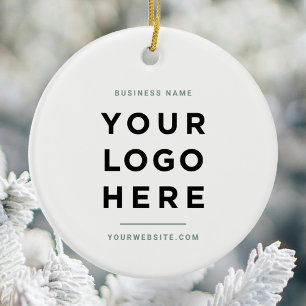 Simple Minimalist Custom Business Logo Ceramic Ornament