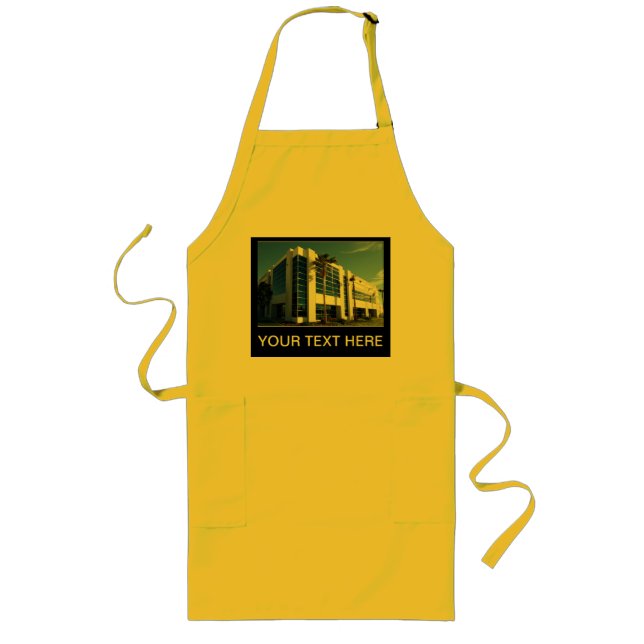 Simple Minimalist Custom Business Logo | Name Long Apron (Front)