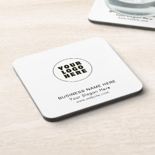 Simple Minimalist Custom Logo & Text   Coaster