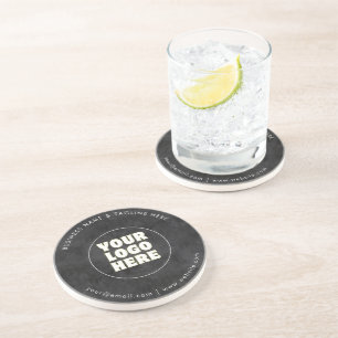Simple Minimalist Custom Logo & Text Coaster