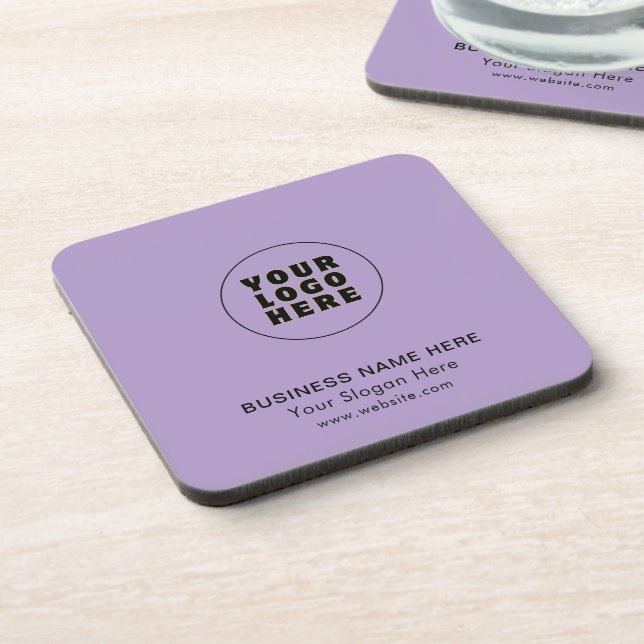 Simple Minimalist Custom Logo & Text   Coaster (Left Side)