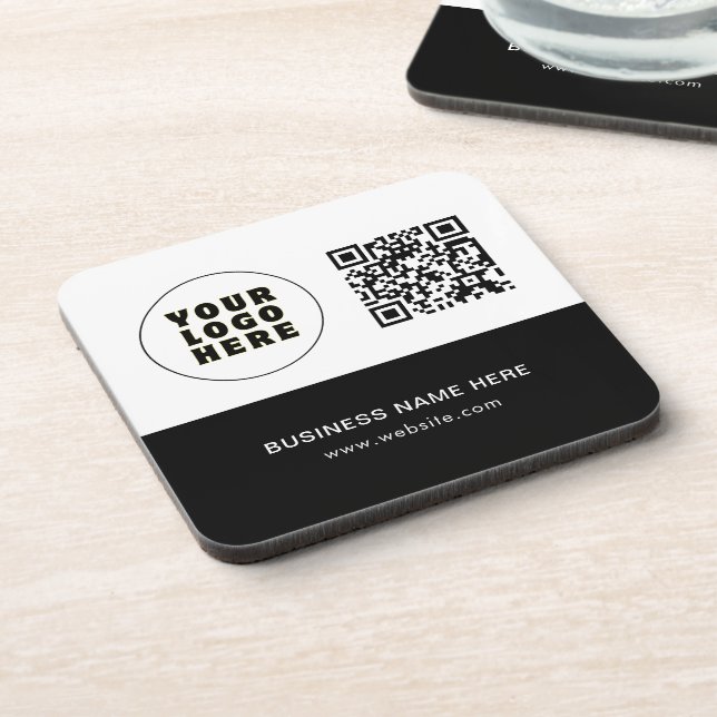 Simple Minimalist Custom Logo & Text   Coaster (Left Side)