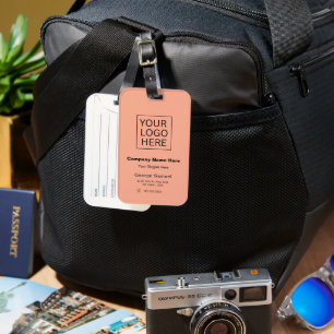 Simple Minimalist Custom Logo & Text Luggage Tag