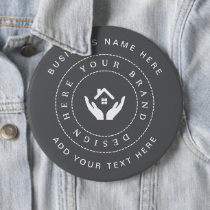 Simple Minimalist Custom Logo & Text Promotional 6 Cm Round Badge