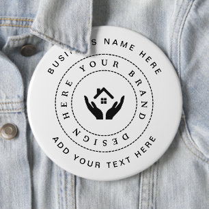 Simple Minimalist Custom Logo & Text Promotional 6 Cm Round Badge
