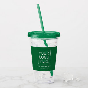 Simple Minimalist Custom Logo & Text Promotional Acrylic Tumbler