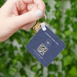Simple Minimalist Custom Logo & Text Promotional Key Ring