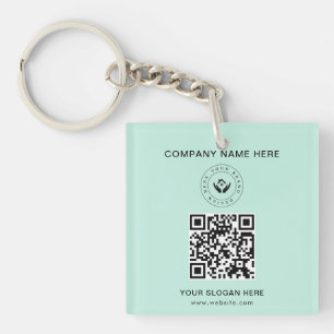 Simple Minimalist Custom Logo & Text Promotional Key Ring