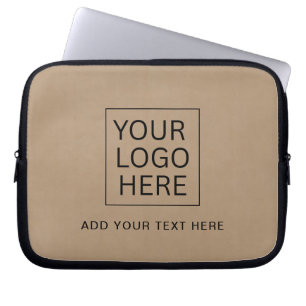 Simple Minimalist Custom Logo & Text Promotional Laptop Sleeve