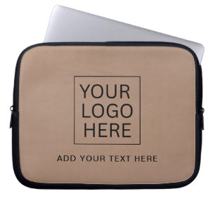 Simple Minimalist Custom Logo & Text Promotional Laptop Sleeve