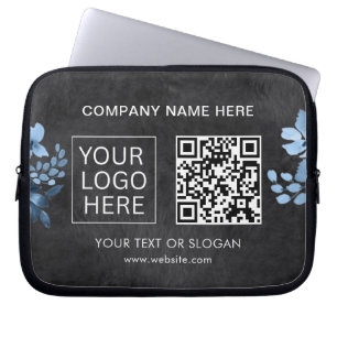 Simple Minimalist Custom Logo & Text Promotional Laptop Sleeve