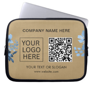 Simple Minimalist Custom Logo & Text Promotional Laptop Sleeve