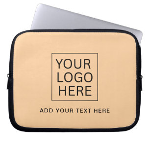Simple Minimalist Custom Logo & Text Promotional Laptop Sleeve