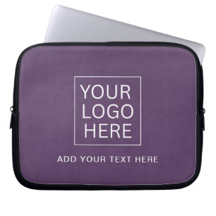 Simple Minimalist Custom Logo & Text Promotional Laptop Sleeve