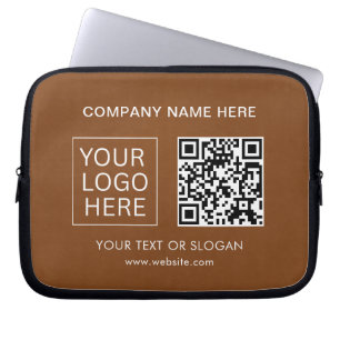Simple Minimalist Custom Logo & Text Promotional Laptop Sleeve