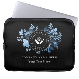 Simple Minimalist Custom Logo & Text Promotional Laptop Sleeve