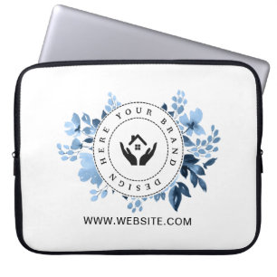 Simple Minimalist Custom Logo & Text Promotional Laptop Sleeve
