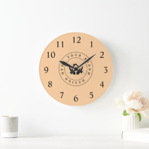 Simple Minimalist Custom Logo & Text Promotional Large Clock