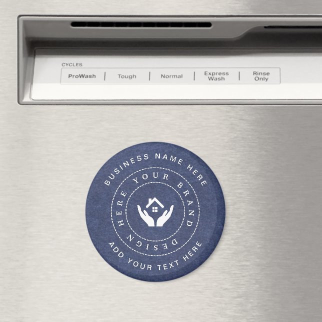 Simple Minimalist Custom Logo & Text Promotional Magnet (In Situ (Dishwasher))