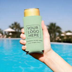 Simple Minimalist Custom Logo & Text Promotional Seltzer Can Cooler