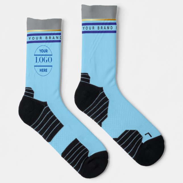 Simple Minimalist Custom Logo & Text   Socks (Right)