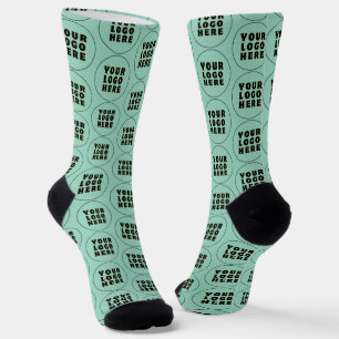 Simple Minimalist Custom Logo & Text Socks
