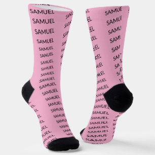 Simple Minimalist Custom Logo & Text   Socks