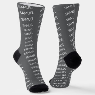 Simple Minimalist Custom Logo & Text   Socks