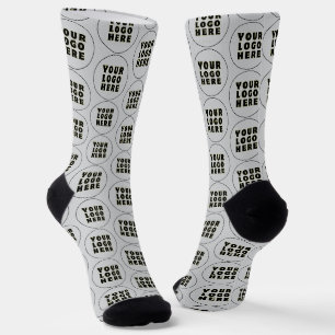 Simple Minimalist Custom Logo & Text Socks