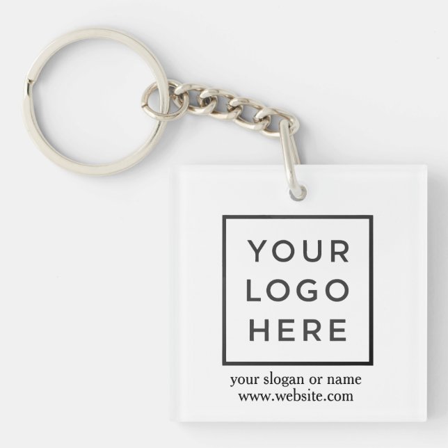 Simple Minimalist Custom Promotional Business Logo Key Ring (Front)