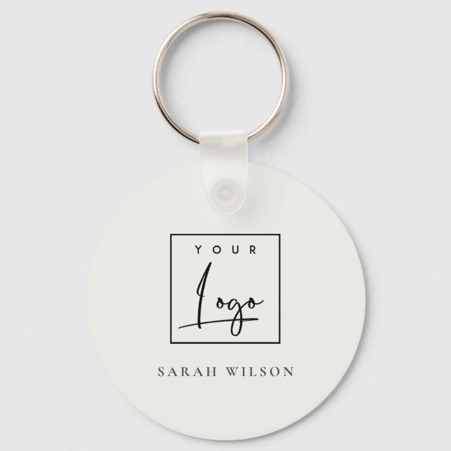 Simple Minimalist Custom Promotional Business Logo Key Ring (Front)