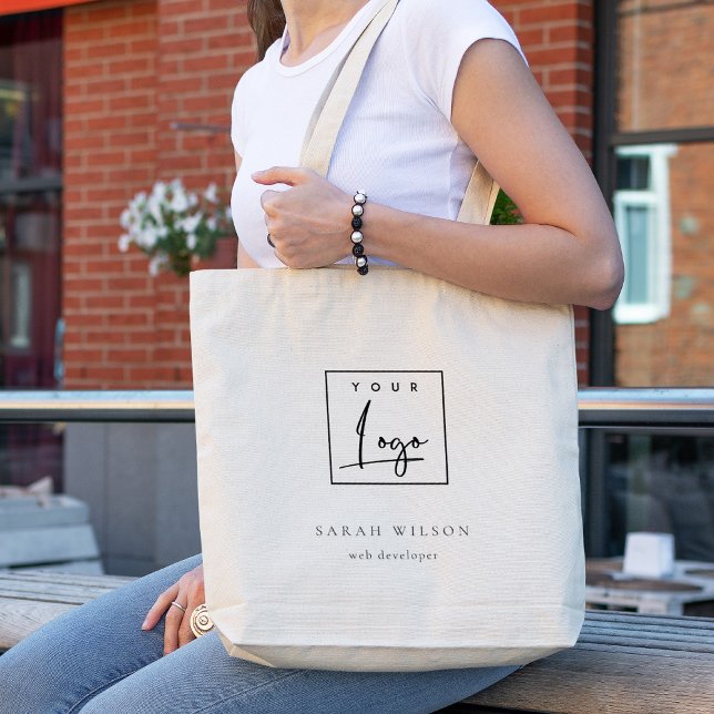 Simple Minimalist Custom Promotional Business Logo Tote Bag (Creator Uploaded)