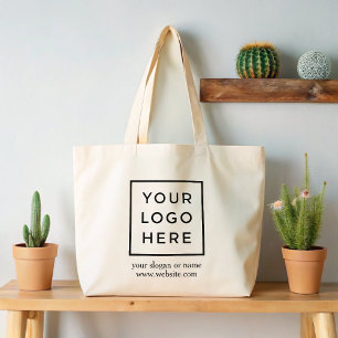 Simple Minimalist Custom Promotional Business Logo Tote Bag