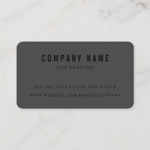 Simple Minimalist Dark Grey Discount Card