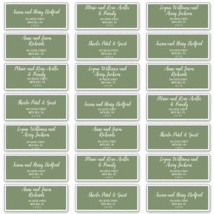 Simple Minimalist Dark Sage Guest Address Labels