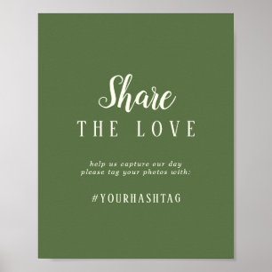 Simple Minimalist Dark Sage Share the Love Sign