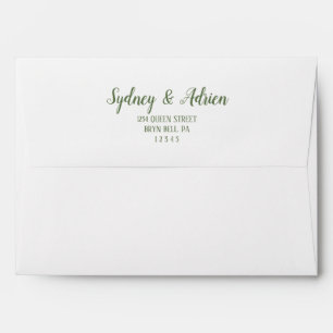 Simple Minimalist Dark Sage Wedding Invitation Envelope