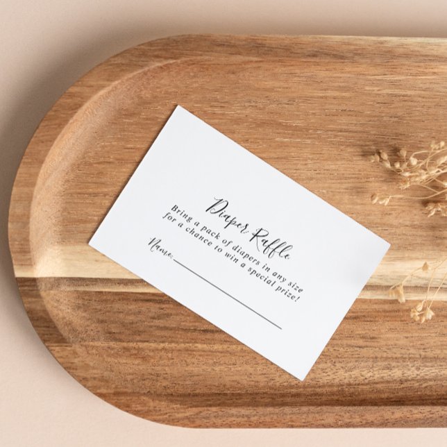 Simple Minimalist Diaper Raffle Ticket Enclosure Card (Creator Uploaded)