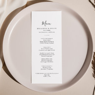 Simple Minimalist Dinner Menu