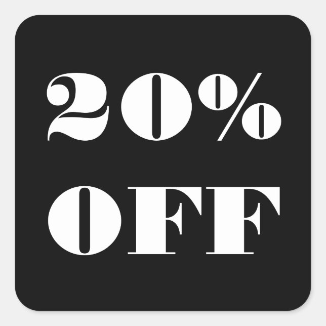 Simple minimalist discount sale price business square sticker (Front)