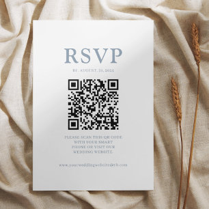 Simple Minimalist Dusty Blue RSVP Card