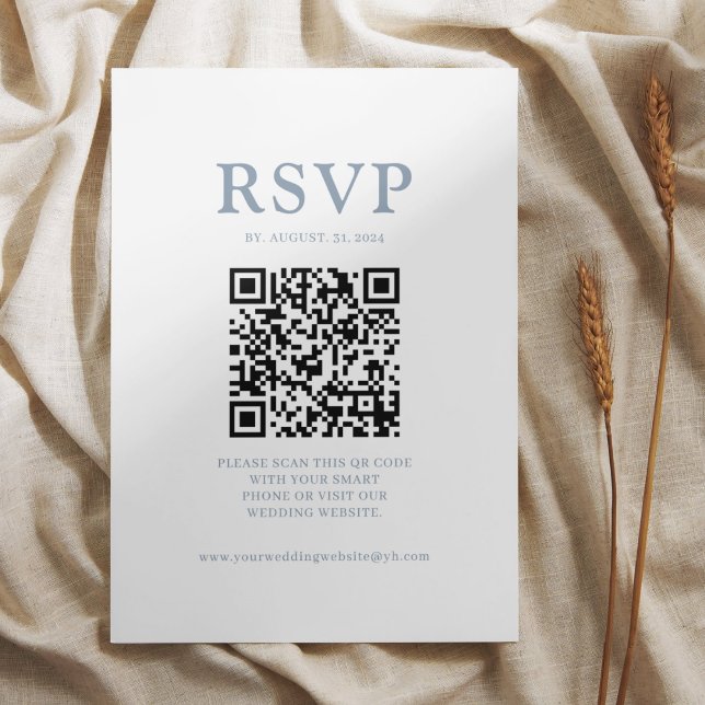 Simple Minimalist Dusty Blue RSVP Card (Creator Uploaded)