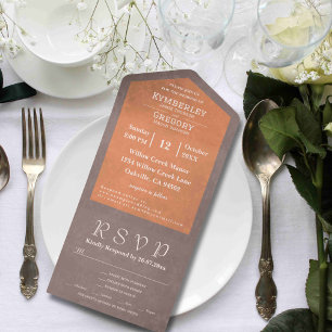 Simple Minimalist Dusty Brown Orange Email Website All In One Invitation