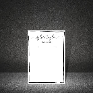 simple minimalist Earring frame display add logo Business Card