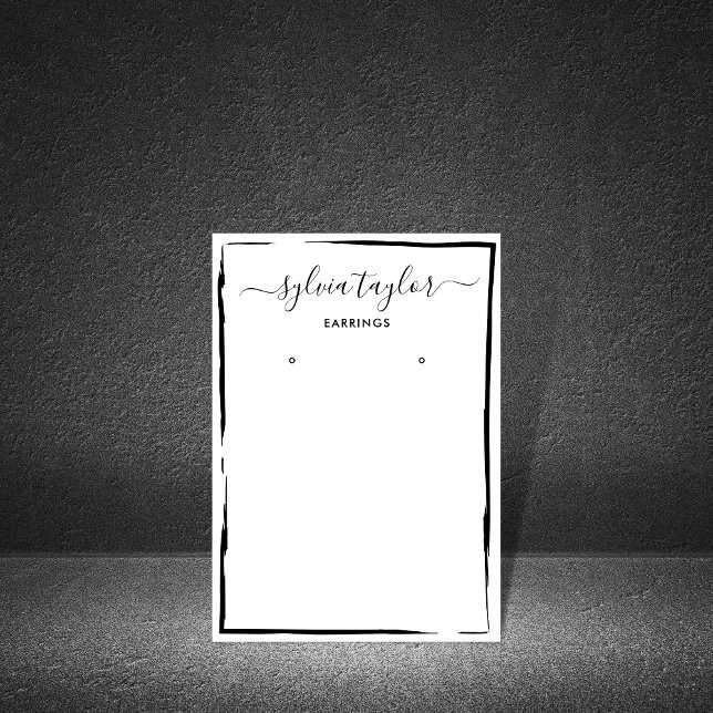 simple minimalist Earring frame display add logo Business Card (Creator Uploaded)