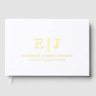 Simple Minimalist Elegant Couple Initials Wedding Guest Book