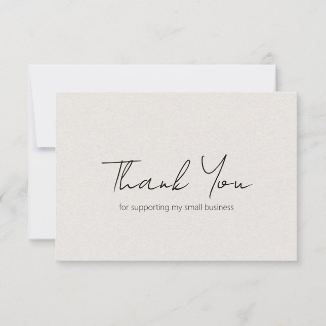 Simple Minimalist Elegant Modern Neutral Business Thank You Card (Front)